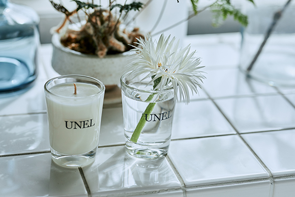 キャンドルブランド「UNEL（ウネル）」のオリジナルグラス