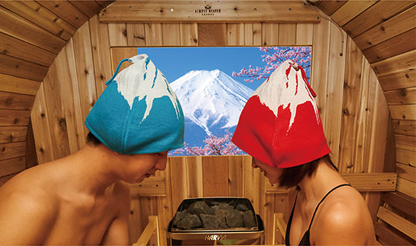 T.M WORKSの「富士山サウナハット」の着用画像