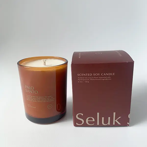 「Seluk Studio（セルク ストゥディオ）」の「Amber Glass Candle」