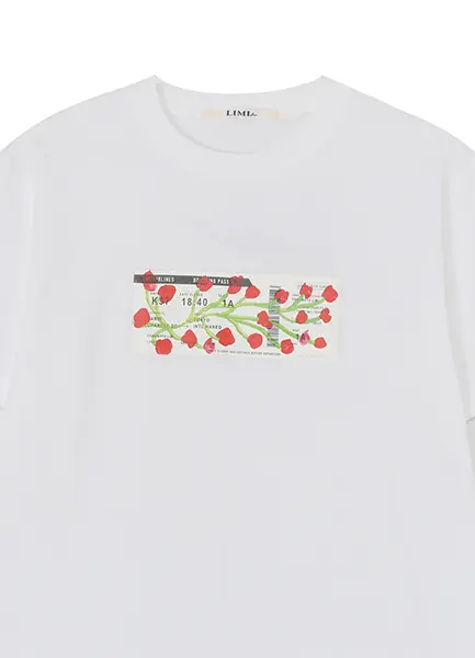 「LIMI feu×浅野忠信」コラボによる「花と航空券 Tシャツ」
