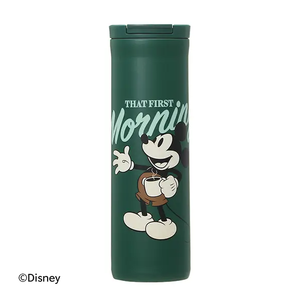 「スターバックス」と「ディズニー」のコラボによる「DISNEY Mickey フリップリッドステンレスボトル グリーン 473ml 」