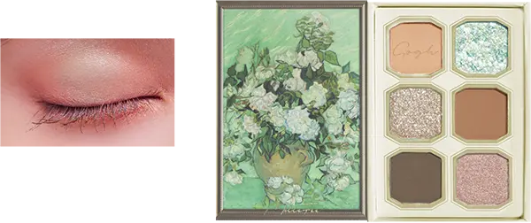 コスメブランド「MilleFée」の「絵画アイシャドウパレット」から登場した『10 バラのある花瓶』