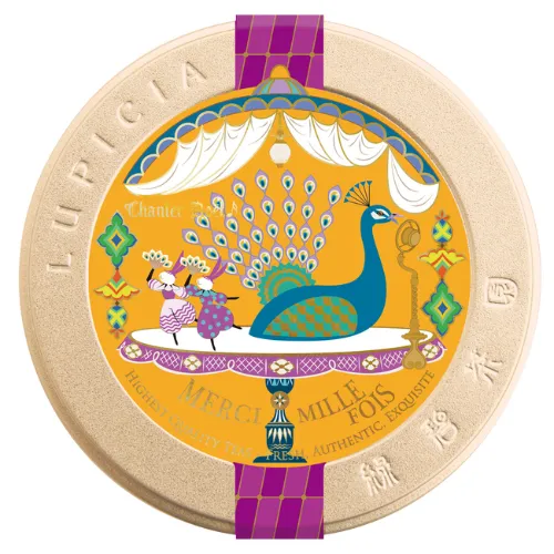 世界のお茶専門店「ルピシア」の2023年クリスマスティー「メルシー ミルフォワ 紅茶」デザイン缶
