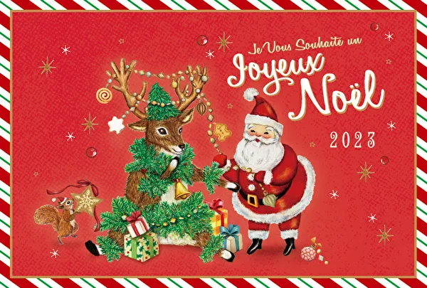 焼き菓子専門店「ビスキュイテリエ ブルトンヌ」の2023年クリスマス限定オリジナルポストカード