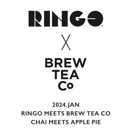 焼きたてカスタードアップルパイ専門店「RINGO」とイギリス発ティー専門店「Brew Tea Co.」のコラボステッカーイメージ