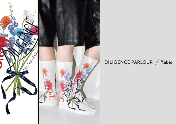 「DILIGENCE PARLOUR × Tabio」のコラボソックス　イメージビジュアル