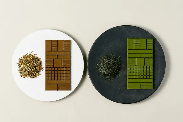 スペシャルティチョコレート専門店「Minimal」と茶葉ブランド「EN TEA」がコラボしたバレンタイン限定の緑茶チョコレートと焙じ茶チョコレート