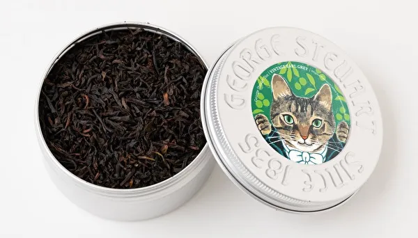 スリランカの老舗紅茶ブランド「George Steuart Tea」の新作・猫缶「ヴィンテージアールグレイ リーフ缶（30g）」