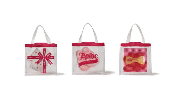 「Ziploc® （ジップロック） × BEAMS COUTURE（ビームスクチュール）」のトートバッグ「Ziploc®  Ribbon Tote Bag M」