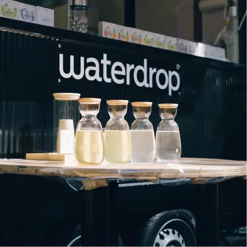 東京・表参道にオープンしたオーストリア発「waterdrop」のポップアップストアで販売される「マイクロドリンク」