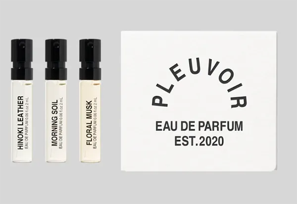 Pleuvoirのポップアップで配られる「香水ディスカバリーセット（香水3種）」