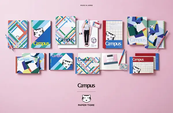 「Campus（キャンパス）＋PAPIER TIGRE（パピエ ティグル）」のコラボレーションノート