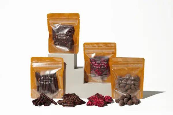 Bean to Barチョコレート専門店「ダンデライオン・チョコレート」の『母の日コレクション 2024』の4種類のチョコレート菓子