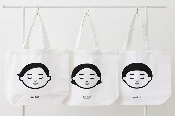 「product」とイラストレーター・Noritakeさんのオリジナルトートバッグ
