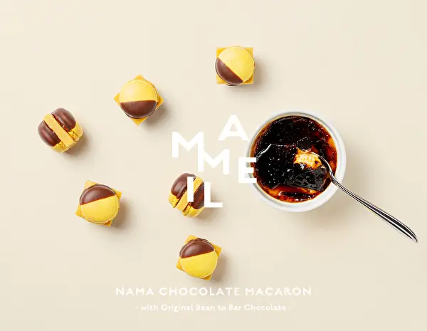 オンライン限定の生チョコマカロン専門店「MAMEIL NAMA CHOCOLATE MACARON」の新フレーバー「クレームブリュレ」