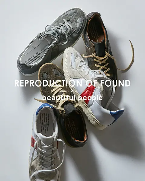 「REPRODUCTION OF FOUND × beautiful people」の「german traner in nyl on with cowhide」