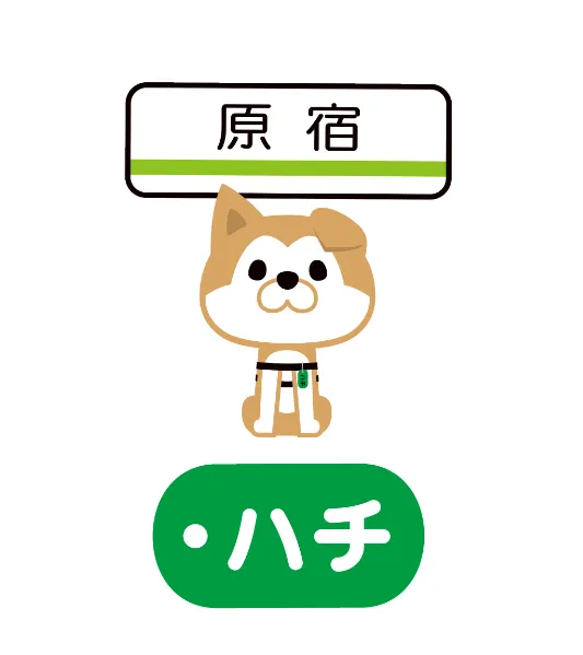 ユニクロ原宿店「UTme! STORE HARAJUKU」限定の渋谷区観光協会公式キャラクター「SHIBUYA ♡ HACHI」のスタンプ