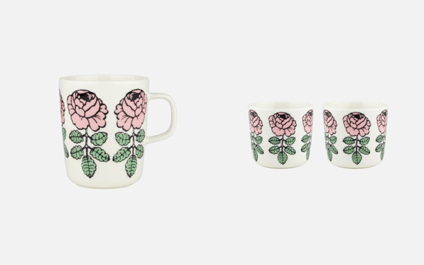 Marimekkoの新アイテム　(写真左) 2.5dl マグカップ 3960円 (写真右) 2dl コーヒーカップセット 6930 円 