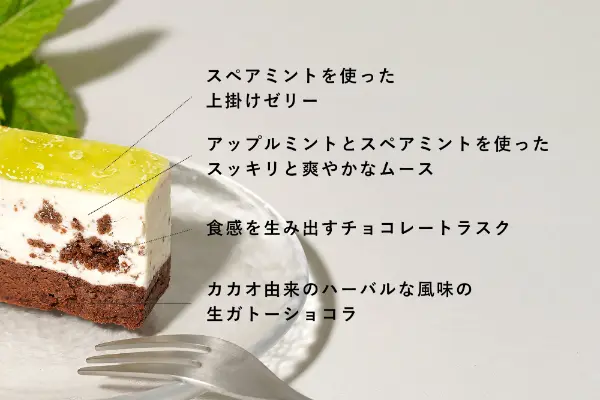 スペシャルティチョコレート専門店「Minimal」に夏限定で登場する「チョコミントの生ガトーショコラ」