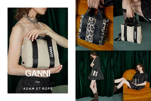 「【GANNI for ADAM ET ROPE'】Recycled tech Mini Tote」と「【GANNI for ADAM ET ROPE'】Recycled tech Tote」