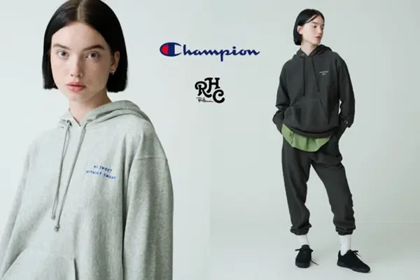 「Champion for RHC」のセットアップを着た女性