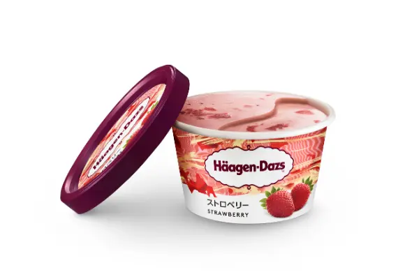 ハーゲンダッツの定番人気ミニカップ「ストロベリー」アイスクリーム
