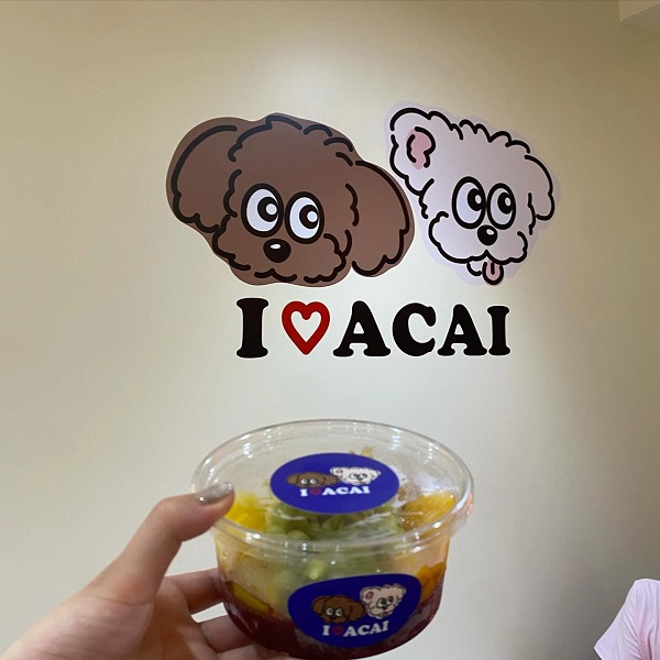 東京・原宿にあるアサイーボウル専門店「I♡ACAI（アイラブアサイー）」の店内で撮影した「Tripical acai bowl」