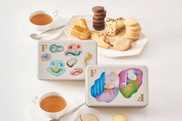 リニューアルオープンする「Fairycake Fair（フェアリーケーキフェア）」グランスタ東京店で販売される新作「FF biscuits can」2種類