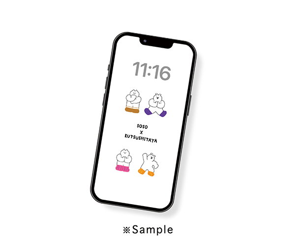 靴下屋×SOSO FAMILYコラボのスマホ用壁紙