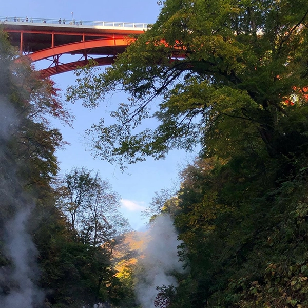 秋田県湯沢市にある「小安峡大噴湯」