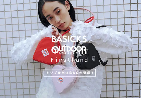 「BASICKS × OUTDOOR PRODUCTS × Firsthand」の「×BASICKS MINI HEART BAG」