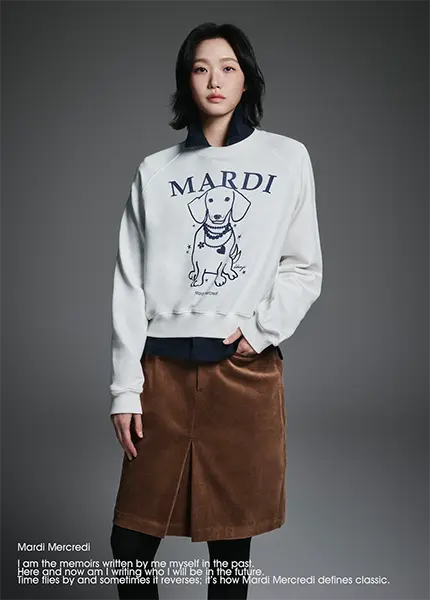 「Mardi Mercredi」の「SWEATSHIRT RAGLAN SWING THE TAIL DDANJI PEARL NECKLACE」