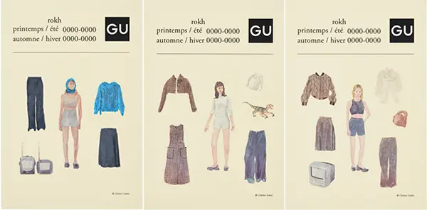 GU × rokhコラボのPOPUPノベルティシールの写真