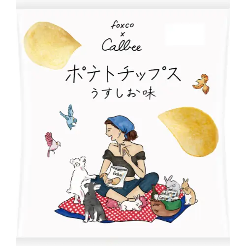 カルビーと人気イラストレーターfoxcoさんがコラボした数量限定「ポテトチップスクリエイターズパッケージ」ピクニック