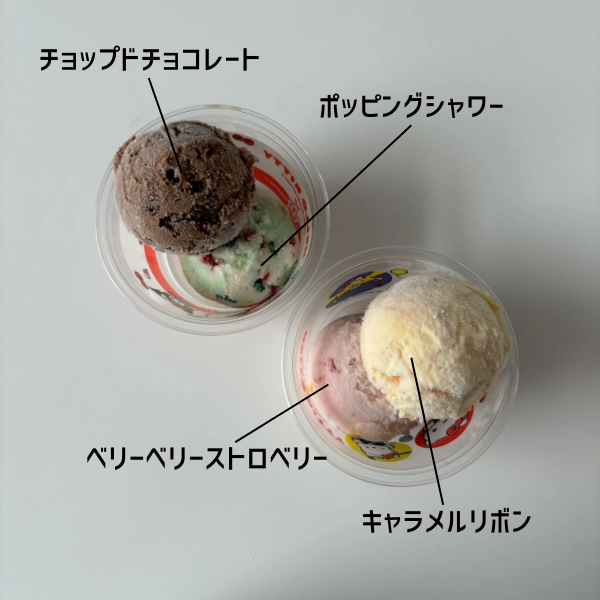 ハローキティと、サーティワンアイスクリームのコラボレーションキャンペーン「HELLO ICE CREAM!（ハロー アイスクリーム！）」第2弾の「サンリオキャラクターズ ダブルカップ」