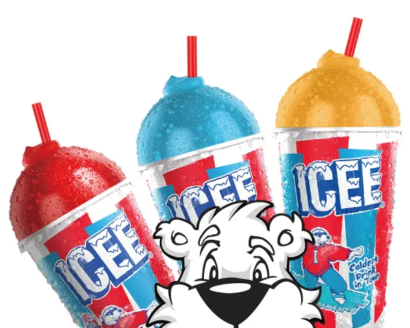 TOHOシネマズ限定で販売されるアメリカ発の新感覚炭酸フローズン「ICEE（アイシー）」 のブルーラズベリー、レッドストロベリー、イエローピーチ