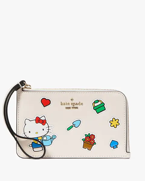 ファッションブランド「kate spade new york（ケイト・スペード ニューヨーク）」の「HELLO KITTY x kate spade new york small zip wristlet」