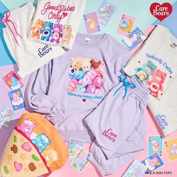 【画像】PLAZA・MINiPLA限定の「Care Bears™ Slumber Party (ケアベア スランバーパーティ)」のアイテム