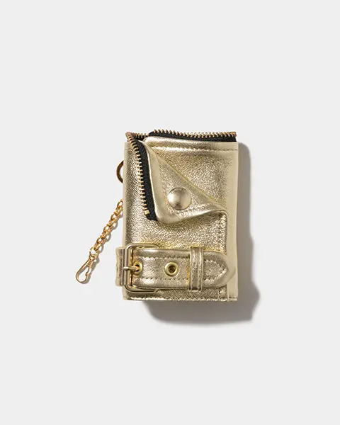 ファッションブランド「beautiful people（ビューティフルピープル）」の「riders petit wallet」限定カラー『gold』