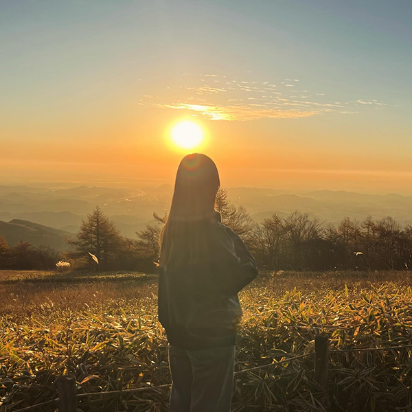 高原から見える夕暮れ時の景色