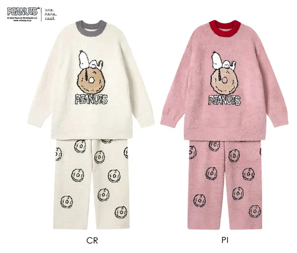 【画像】「PEANUTS」×une nana coolの第2弾コラボのプルオーバー＆ロングパンツセット