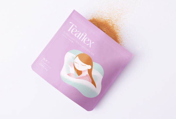 機能性ティーブランド「Teaflex（ティーフレックス）」の「スリープナイト　ピーチルイボスティー」イメージ