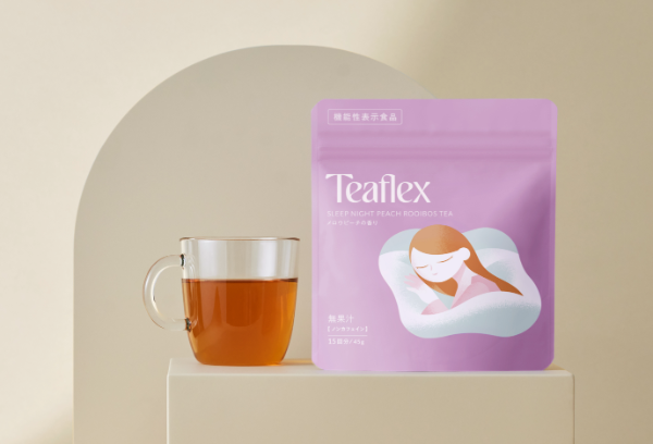 機能性ティーブランド「Teaflex（ティーフレックス）」の「スリープナイト　ピーチルイボスティー」イメージ