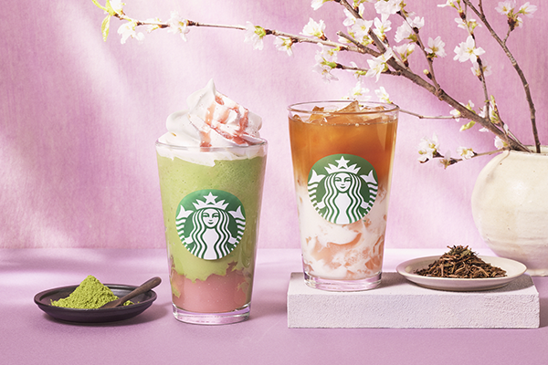 スターバックスの「抹茶と桜わらびもち フラペチーノ」と「ほうじ茶&クラシックティーラテ 桜わらびもち入り」